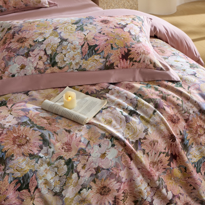 91家纺网 家纺一手货源 找家纺 禾时 2025新款全棉纯棉贡缎数码50双股长绒棉磨毛四件套（带高档礼盒） 爱丽丝仙境