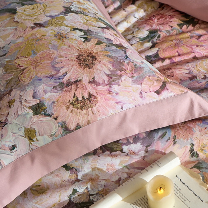 91家纺网 家纺一手货源 找家纺 禾时 2025新款全棉纯棉贡缎数码50双股长绒棉磨毛四件套（带高档礼盒） 爱丽丝仙境