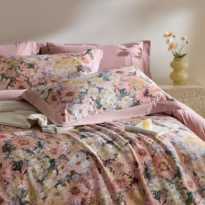 91家纺网 家纺一手货源 找家纺 禾时 2025新款全棉纯棉贡缎数码50双股长绒棉磨毛四件套（带高档礼盒） 爱丽丝仙境