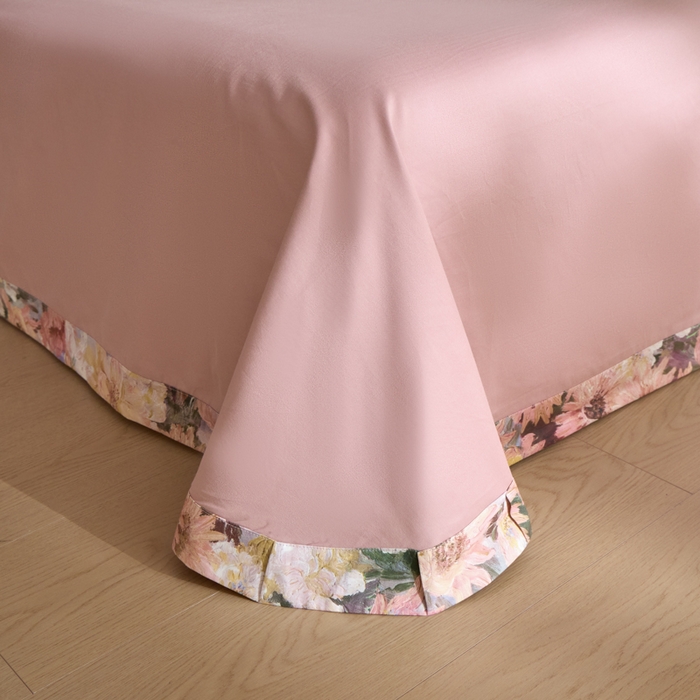 91家纺网 家纺一手货源 找家纺 禾时 2025新款全棉纯棉贡缎数码50双股长绒棉磨毛四件套（带高档礼盒） 爱丽丝仙境