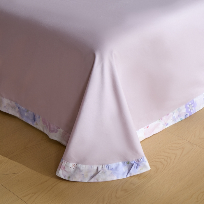 91家纺网 家纺一手货源 找家纺 禾时 2025新款全棉纯棉贡缎数码50双股长绒棉磨毛四件套（带高档礼盒） 暗香