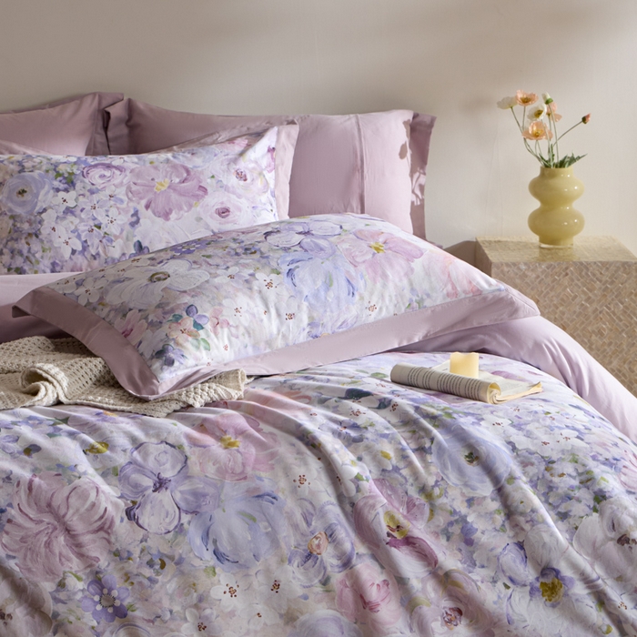 91家纺网 家纺一手货源 找家纺 禾时 2025新款全棉纯棉贡缎数码50双股长绒棉磨毛四件套（带高档礼盒） 暗香