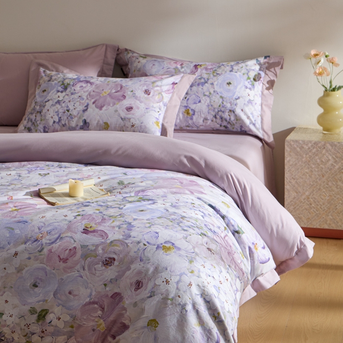 91家纺网 家纺一手货源 找家纺 禾时 2025新款全棉纯棉贡缎数码50双股长绒棉磨毛四件套（带高档礼盒） 暗香