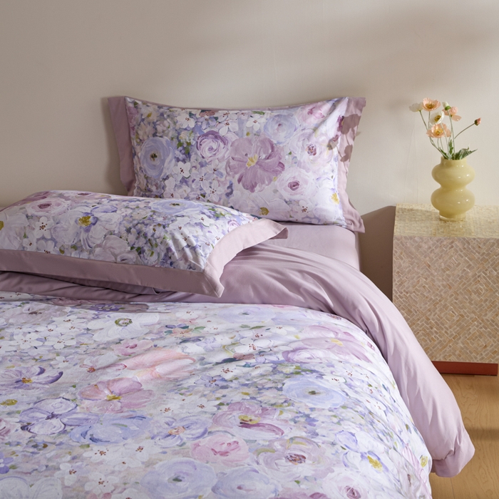 91家纺网 家纺一手货源 找家纺 禾时 2025新款全棉纯棉贡缎数码50双股长绒棉磨毛四件套（带高档礼盒） 暗香