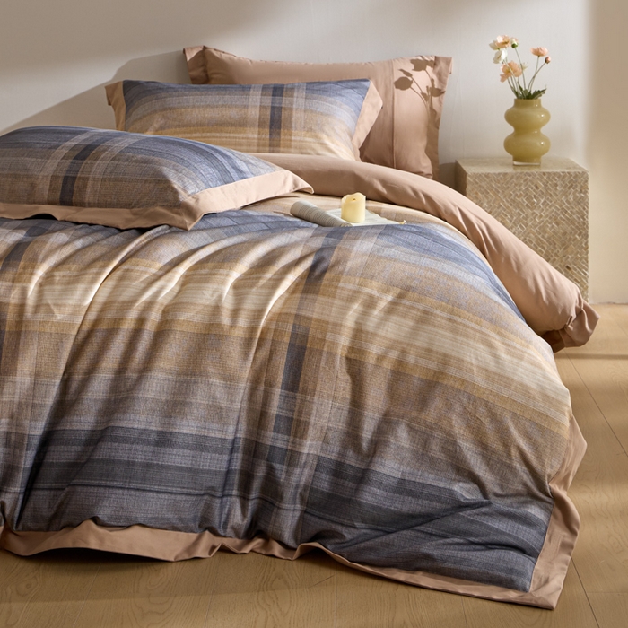 禾时 2025新款全棉纯棉贡缎数码50双股长绒棉磨毛四件套（带高档礼盒） 查韦斯