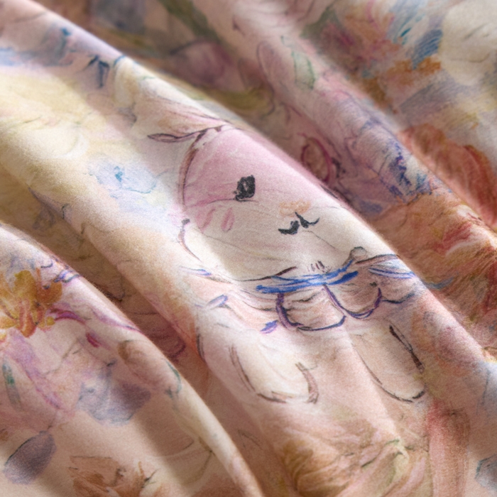 91家纺网 家纺一手货源 找家纺 禾时 2025新款全棉纯棉贡缎数码50双股长绒棉磨毛四件套（带高档礼盒） 动物派对（兰）