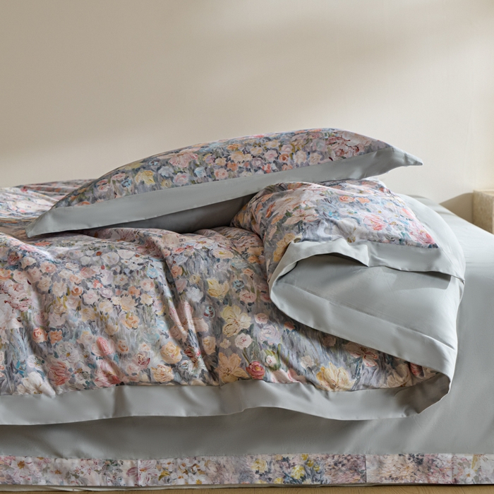 91家纺网 家纺一手货源 找家纺 禾时 2025新款全棉纯棉贡缎数码50双股长绒棉磨毛四件套（带高档礼盒） 花香四溢