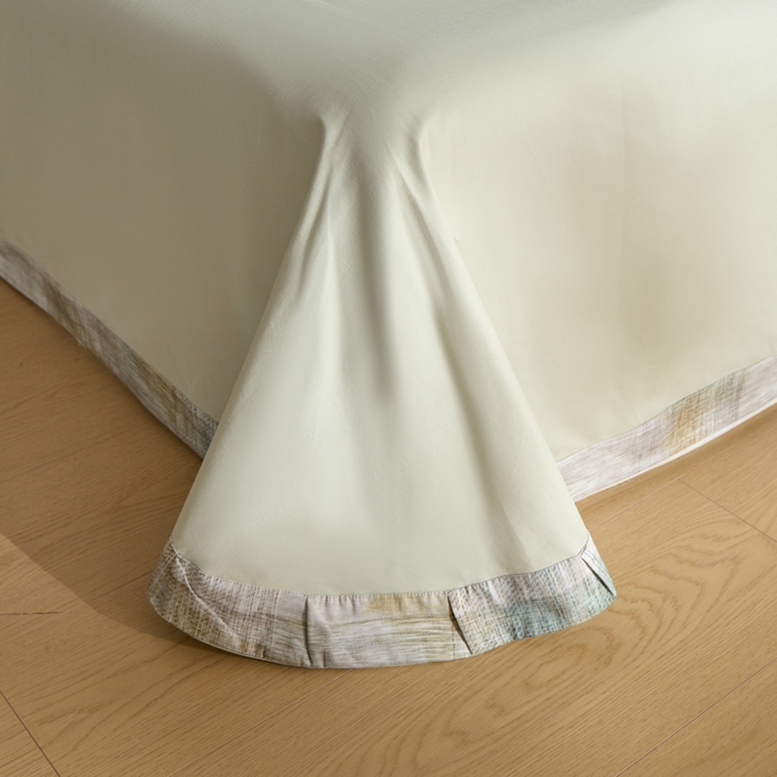 91家纺网 家纺一手货源 找家纺 禾时 2025新款全棉纯棉贡缎数码50双股长绒棉磨毛四件套（带高档礼盒） 简格