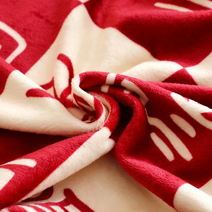 91家纺网 家纺一手货源 找家纺 （总）莱家富 2025新款结婚伴手礼法兰绒毛毯双面印花百福毯毛毯毯子午睡毯多功能喜庆礼品毯子