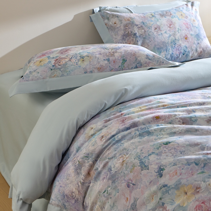 91家纺网 家纺一手货源 找家纺 禾时 2025新款全棉纯棉贡缎数码50双股长绒棉磨毛四件套（带高档礼盒） 罗曼庄园（绿）