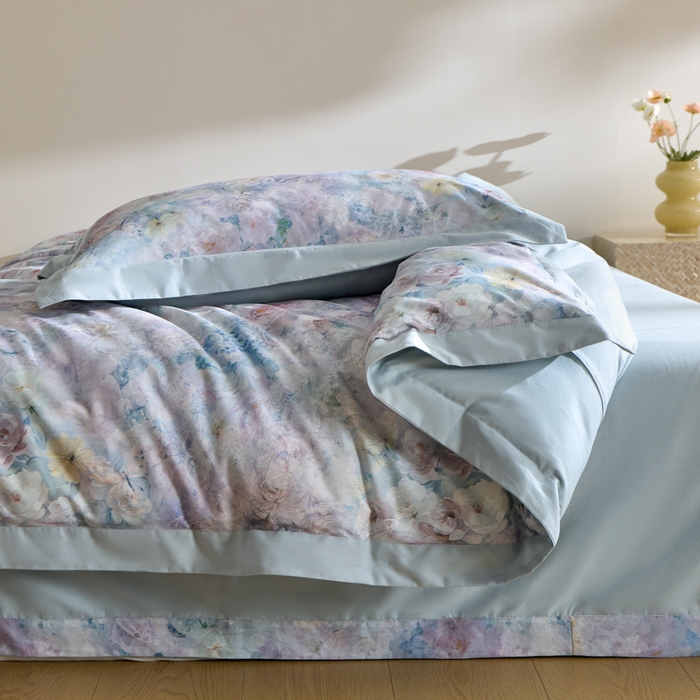 91家纺网 家纺一手货源 找家纺 禾时 2025新款全棉纯棉贡缎数码50双股长绒棉磨毛四件套（带高档礼盒） 罗曼庄园（绿）