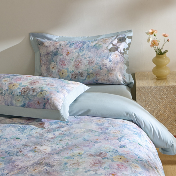 91家纺网 家纺一手货源 找家纺 禾时 2025新款全棉纯棉贡缎数码50双股长绒棉磨毛四件套（带高档礼盒） 罗曼庄园（绿）