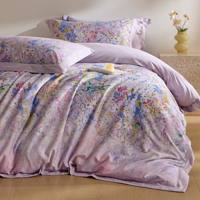 禾时 2025新款全棉纯棉贡缎数码50双股长绒棉磨毛四件套（带高档礼盒） 心悦