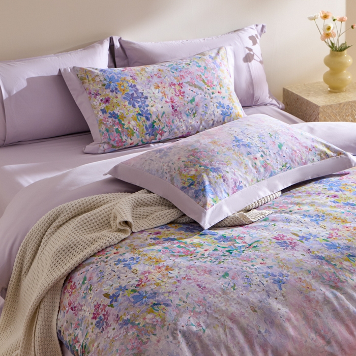 91家纺网 家纺一手货源 找家纺 禾时 2025新款全棉纯棉贡缎数码50双股长绒棉磨毛四件套（带高档礼盒） 心悦