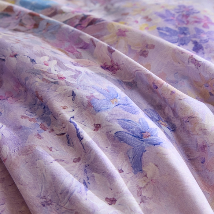 91家纺网 家纺一手货源 找家纺 禾时 2025新款全棉纯棉贡缎数码50双股长绒棉磨毛四件套（带高档礼盒） 心悦（紫）