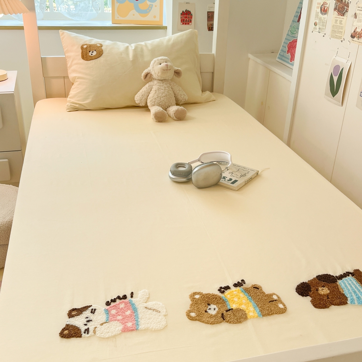 91家纺网 家纺一手货源 找家纺 （总）慕尚家纺 2025新款全棉纯棉毛巾绣单床笠 