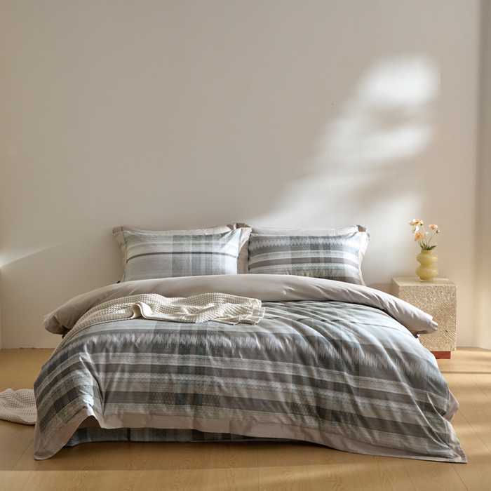 91家纺网 家纺一手货源 找家纺 禾时 2025新款全棉纯棉贡缎数码50双股长绒棉磨毛四件套（带高档礼盒） 艾马尔