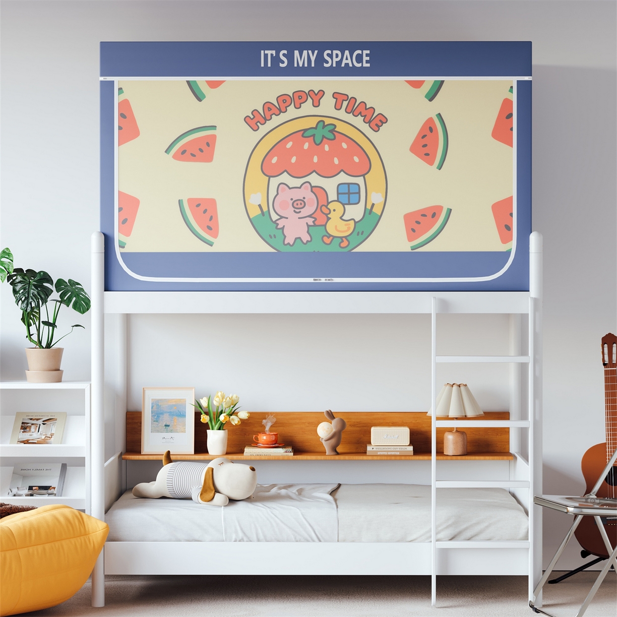 91家纺网 家纺一手货源 找家纺 新太阳蚊帐 2025新款大版学生床帘遮光学生宿舍蚊帐 瓜田萌友