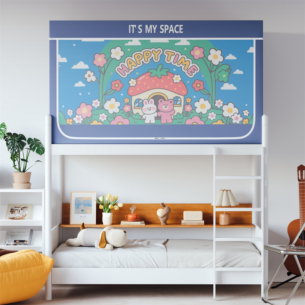 91家纺网 家纺一手货源 找家纺 新太阳蚊帐 2025新款大版学生床帘遮光学生宿舍蚊帐 草莓屋