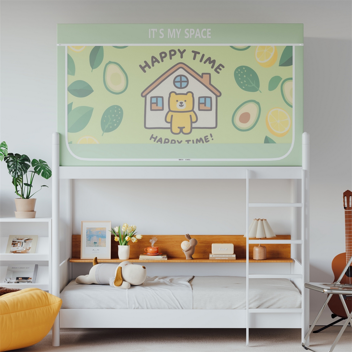 91家纺网 家纺一手货源 找家纺 新太阳蚊帐 2025新款大版学生床帘遮光学生宿舍蚊帐 森林小屋