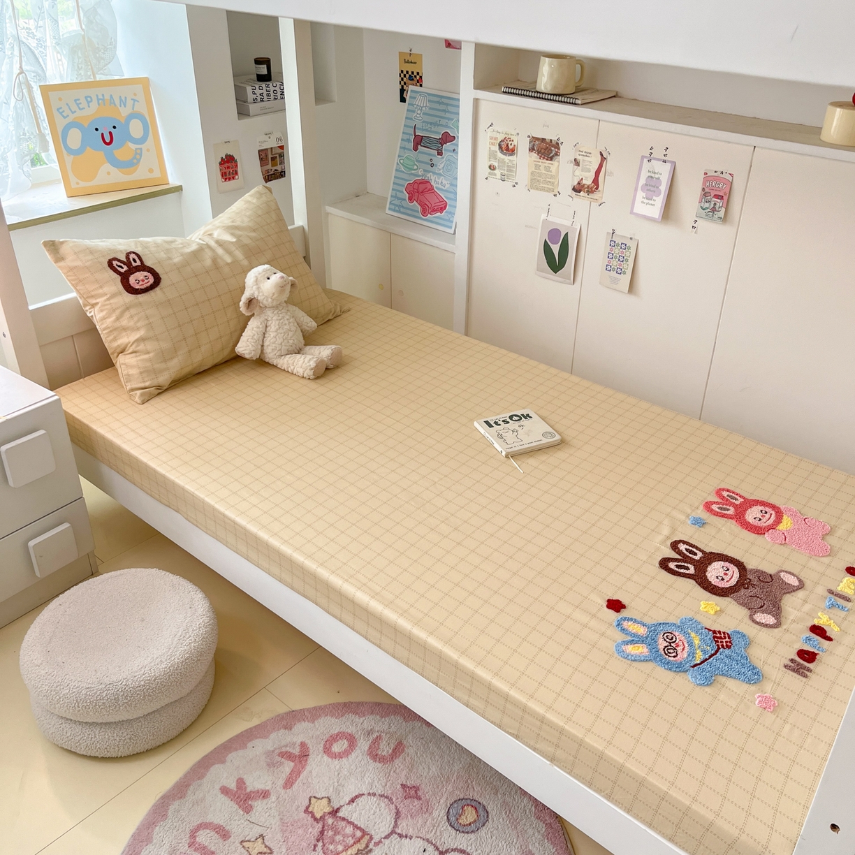 91家纺网 家纺一手货源 找家纺 慕尚家纺 2025新款全棉纯棉毛巾绣单床笠  拉布布们