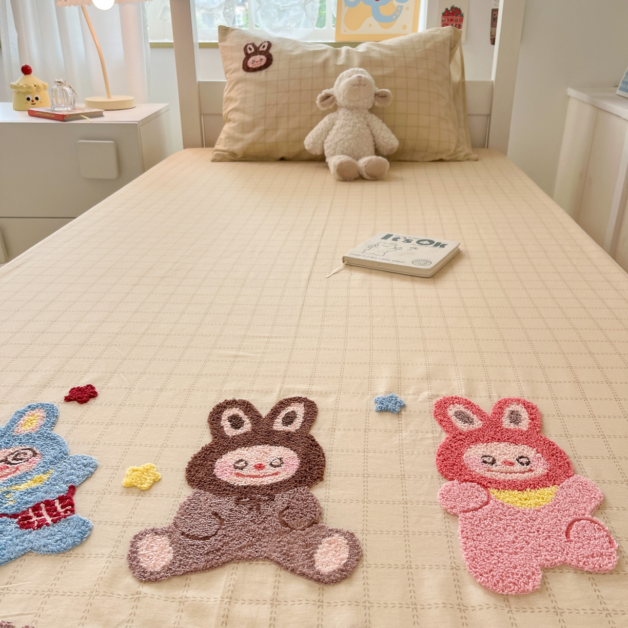 91家纺网 家纺一手货源 找家纺 慕尚家纺 2025新款全棉纯棉毛巾绣单床笠  拉布布们