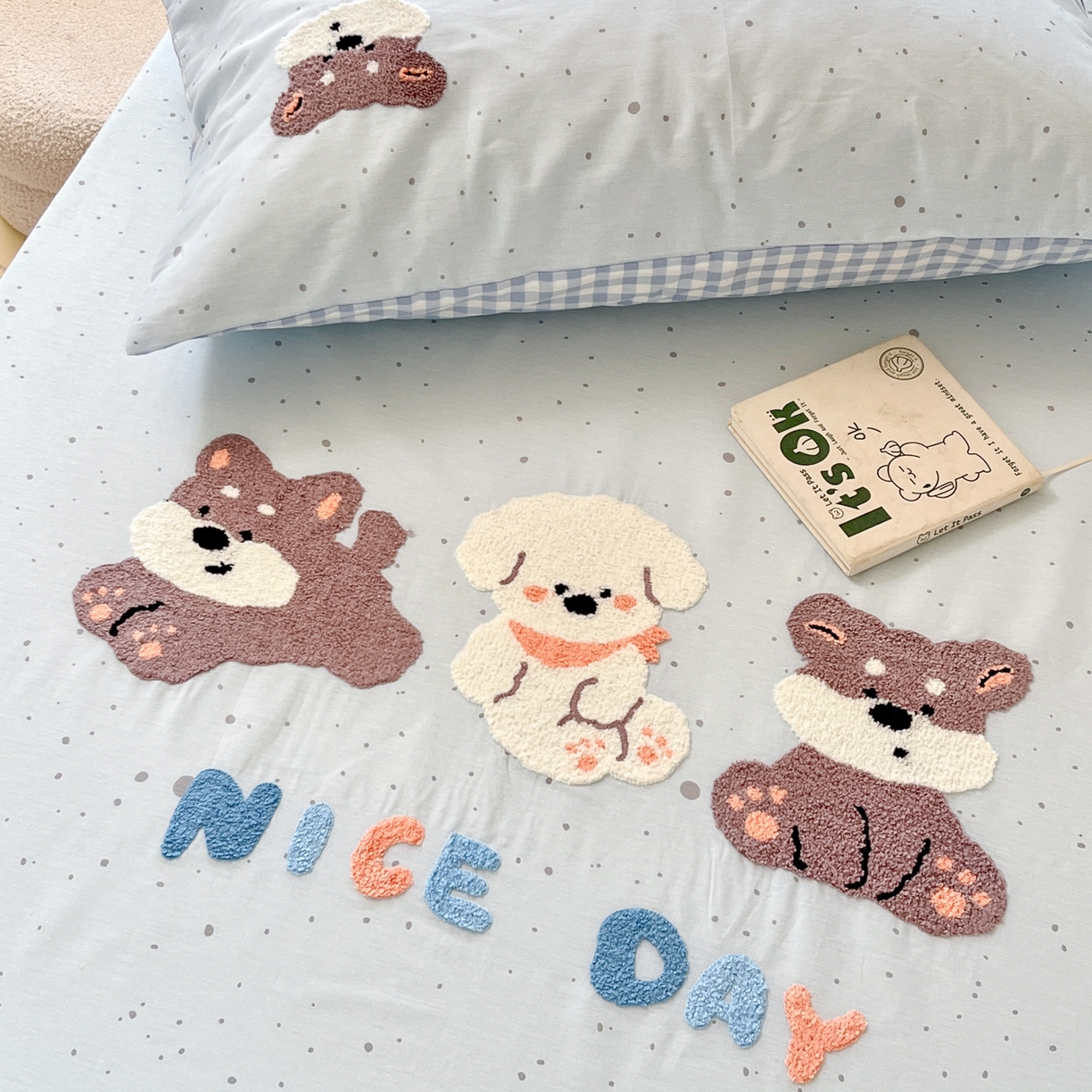 91家纺网 家纺一手货源 找家纺 慕尚家纺 2025新款全棉纯棉毛巾绣单床笠  小糯米们