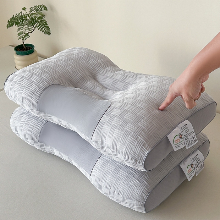 91家纺网 家纺一手货源 找家纺 永乐枕芯 2025新款华夫格spa枕头枕芯 灰色