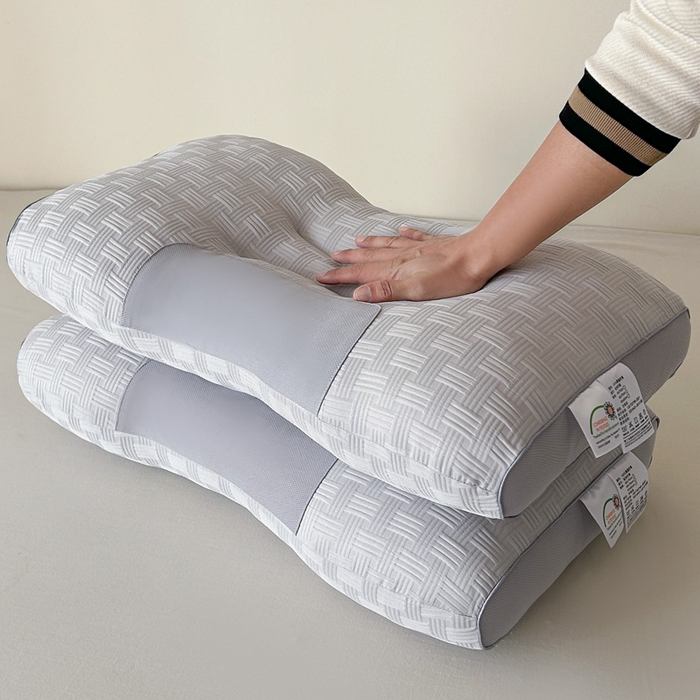 91家纺网 家纺一手货源 找家纺 永乐枕芯 2025新款华夫格spa枕头枕芯 灰色