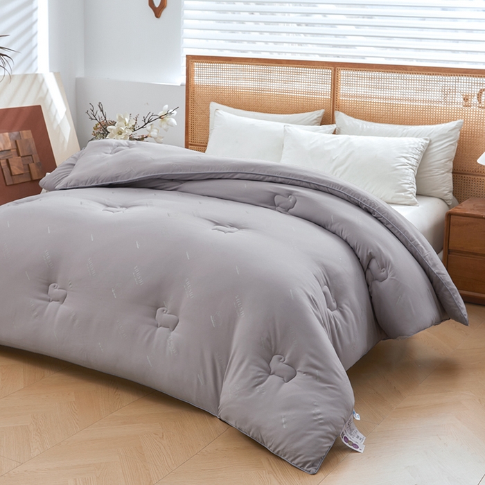 91家纺网 家纺一手货源 找家纺 阳光被业 2025新款澳洲羊毛冬被春秋被加厚冬被子学生被50%羊毛被芯包质检 印花--灰