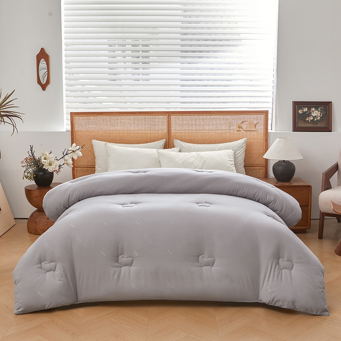 阳光被业 2025新款澳洲羊毛冬被春秋被加厚冬被子学生被50%羊毛被芯包质检 印花--灰