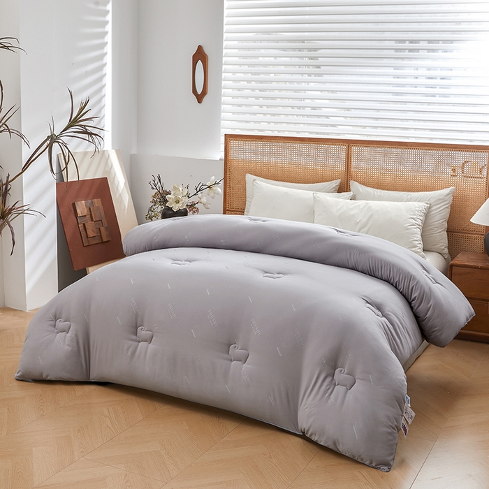 91家纺网 家纺一手货源 找家纺 阳光被业 2025新款澳洲羊毛冬被春秋被加厚冬被子学生被50%羊毛被芯包质检 印花--灰