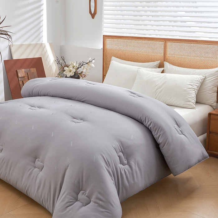 91家纺网 家纺一手货源 找家纺 阳光被业 2025新款澳洲羊毛冬被春秋被加厚冬被子学生被50%羊毛被芯包质检 印花--灰