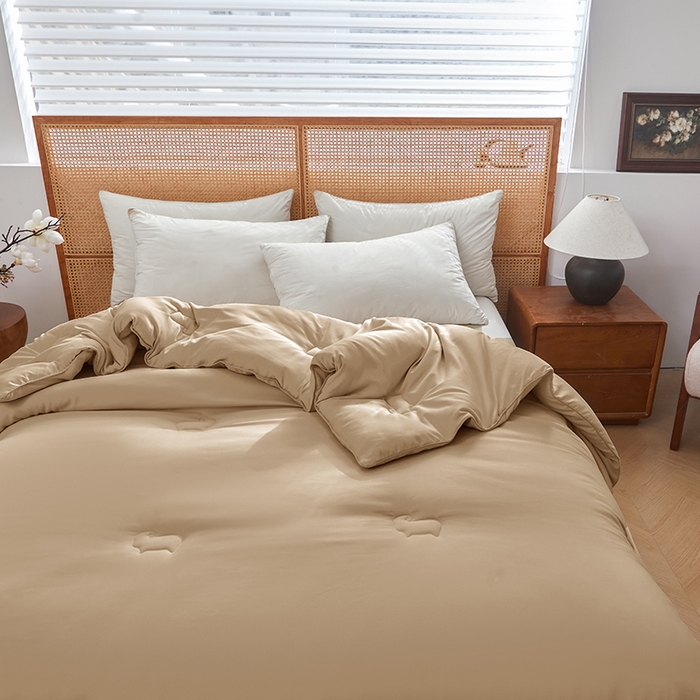 91家纺网 家纺一手货源 找家纺 阳光被业 2025新款澳洲羊毛冬被春秋被加厚冬被子学生被50%羊毛被芯包质检 纯色--卡其