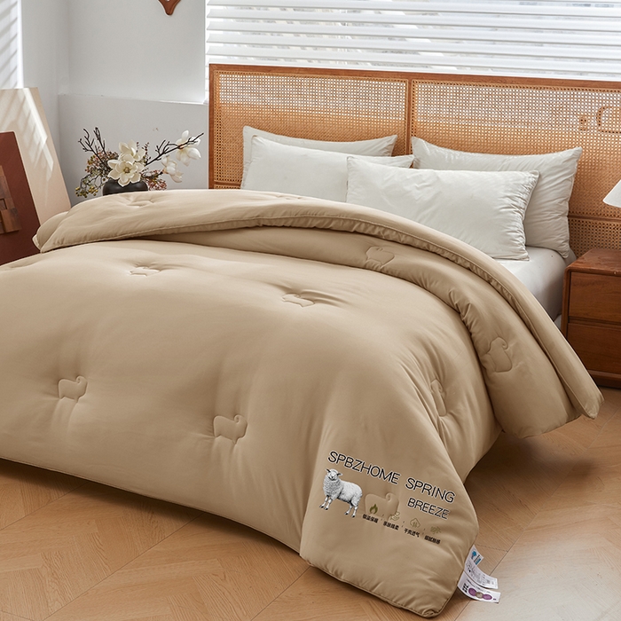 91家纺网 家纺一手货源 找家纺 （总）阳光被业 2025新款澳洲羊毛冬被春秋被加厚冬被子学生被50%羊毛被芯包质检