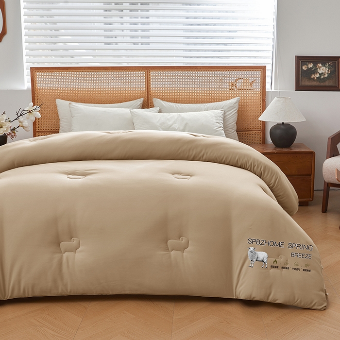 91家纺网 家纺一手货源 找家纺 （总）阳光被业 2025新款澳洲羊毛冬被春秋被加厚冬被子学生被50%羊毛被芯包质检