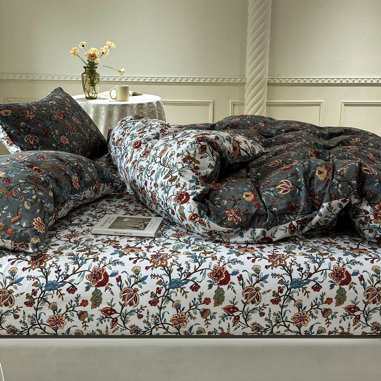 91家纺网 家纺一手货源 找家纺 （总）缦纱2025新款全棉小清新喷气13372印花40支纯棉四件套