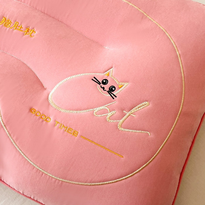 91家纺网 家纺一手货源 找家纺 永乐枕芯 2025新款猫肚枕头枕芯 豆沙色