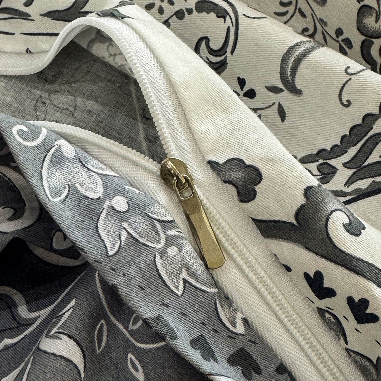 91家纺网 家纺一手货源 找家纺 缦纱2025新款全棉小清新喷气13372印花40支纯棉四件套 荷韵-蓝