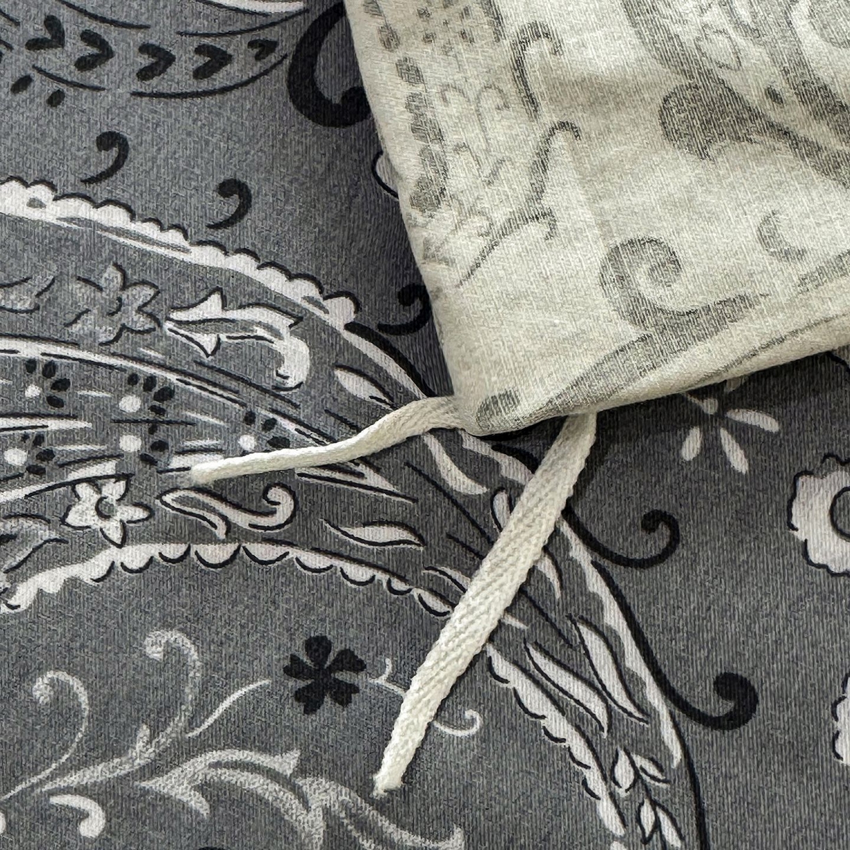 91家纺网 家纺一手货源 找家纺 缦纱2025新款全棉小清新喷气13372印花40支纯棉四件套 荷韵-蓝