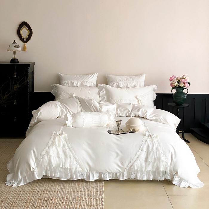 （总）曼布缇 2025新款长绒棉工艺款绣花四件套-卡洛琳系列（会员减20，券后388起）