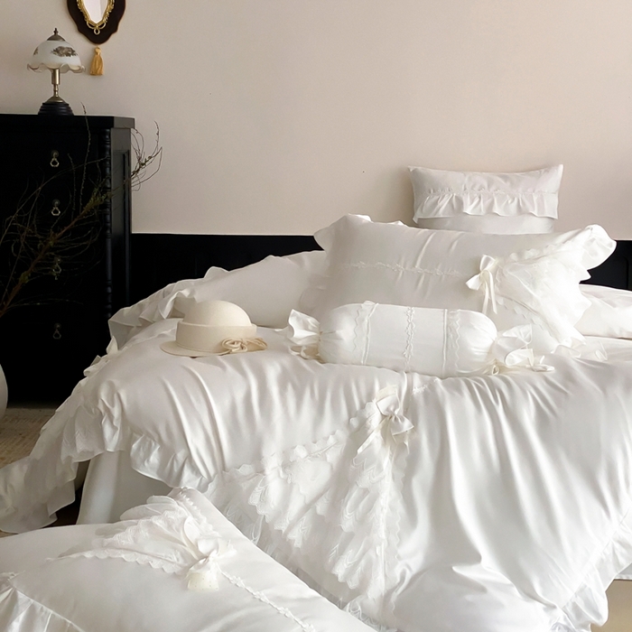 91家纺网 家纺一手货源 找家纺 （总）曼布缇 2025新款长绒棉工艺款绣花四件套-卡洛琳系列（会员减20，券后388起）