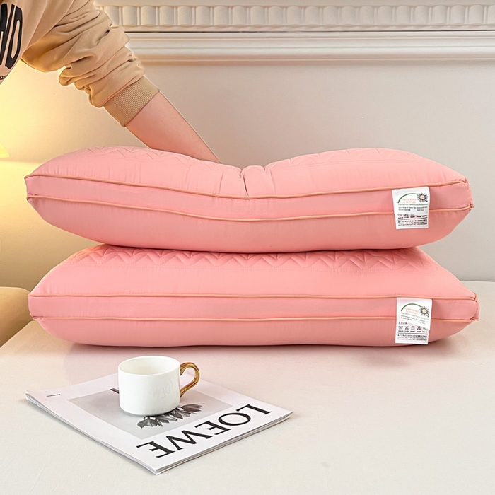 91家纺网 家纺一手货源 找家纺 永乐枕芯 2025新款小热艾枕头枕芯 豆沙色