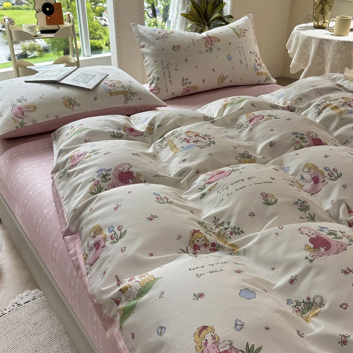 91家纺网 家纺一手货源 找家纺 （总）缦纱2025新款全棉小清新喷气13372印花40支纯棉四件套