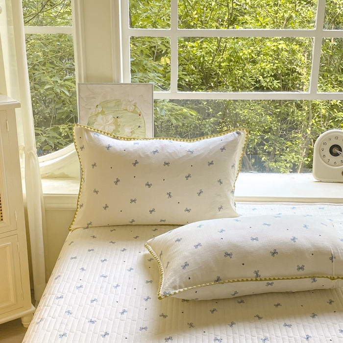 91家纺网 家纺一手货源 找家纺 尚美 2025新款三角针工艺款云感双层纱被套四件套-床盖款 兰蝴蝶米