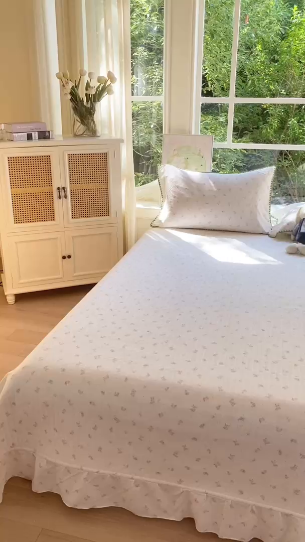 91家纺网 家纺一手货源 找家纺 尚美 2025新款三角针工艺款云感双层纱被套四件套-床盖款 清晰