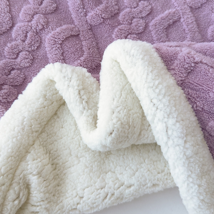 91家纺网 家纺一手货源 找家纺 柏薇 2024新款塔芙绒羊羔绒双层毛毯系列 香芋紫