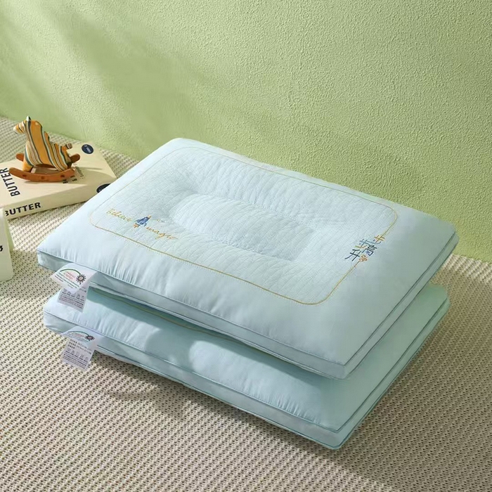 91家纺网 家纺一手货源 找家纺 木子晗 2025新款亲肤步步高升枕头枕芯 天蓝色