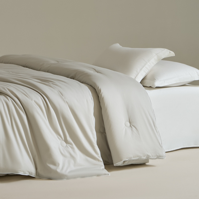 91家纺网 家纺一手货源 找家纺 纪梵茜 2025新款李官奇正品55%大豆被子60长绒棉拉链子母被双胎二合一被芯冬被 灰色