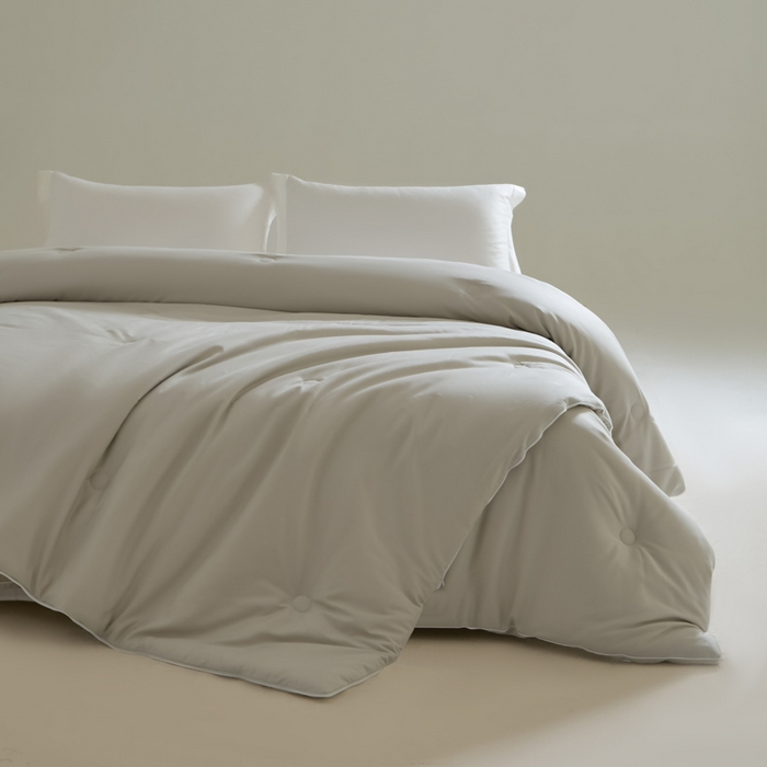 91家纺网 家纺一手货源 找家纺 纪梵茜 2025新款李官奇正品55%大豆被子60长绒棉拉链子母被双胎二合一被芯冬被 灰色